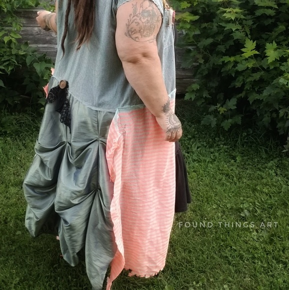 ArtWear Kimono Upcycled Shirt Dress - Picture 7 of 8